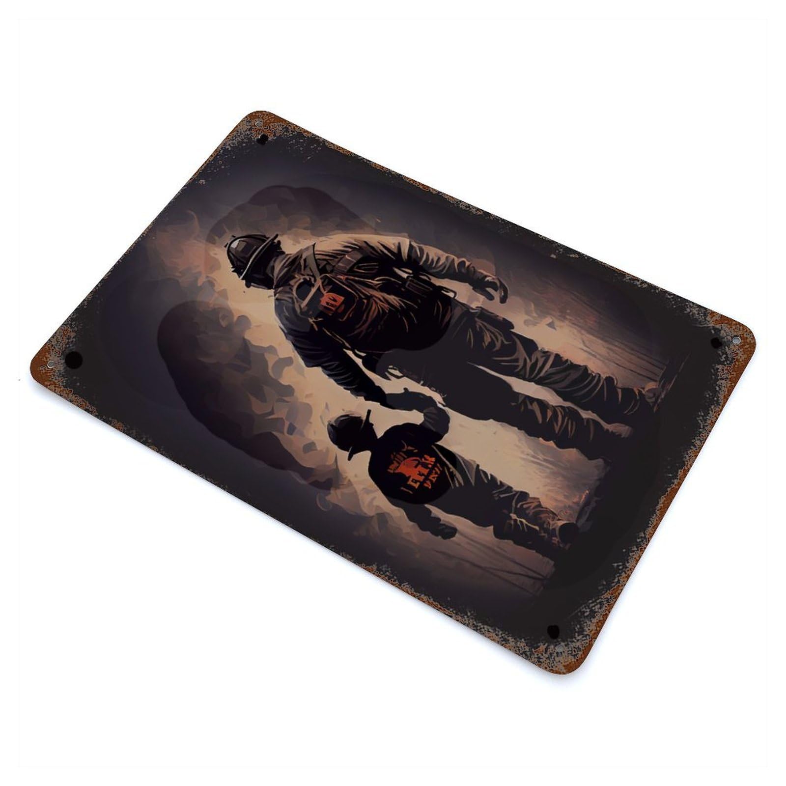 Firefighter Son 11.8"x7.9" Rustic Tin Plaque, Industrial Home Decor for Farmhouse, Kitchen And Entryway Decor