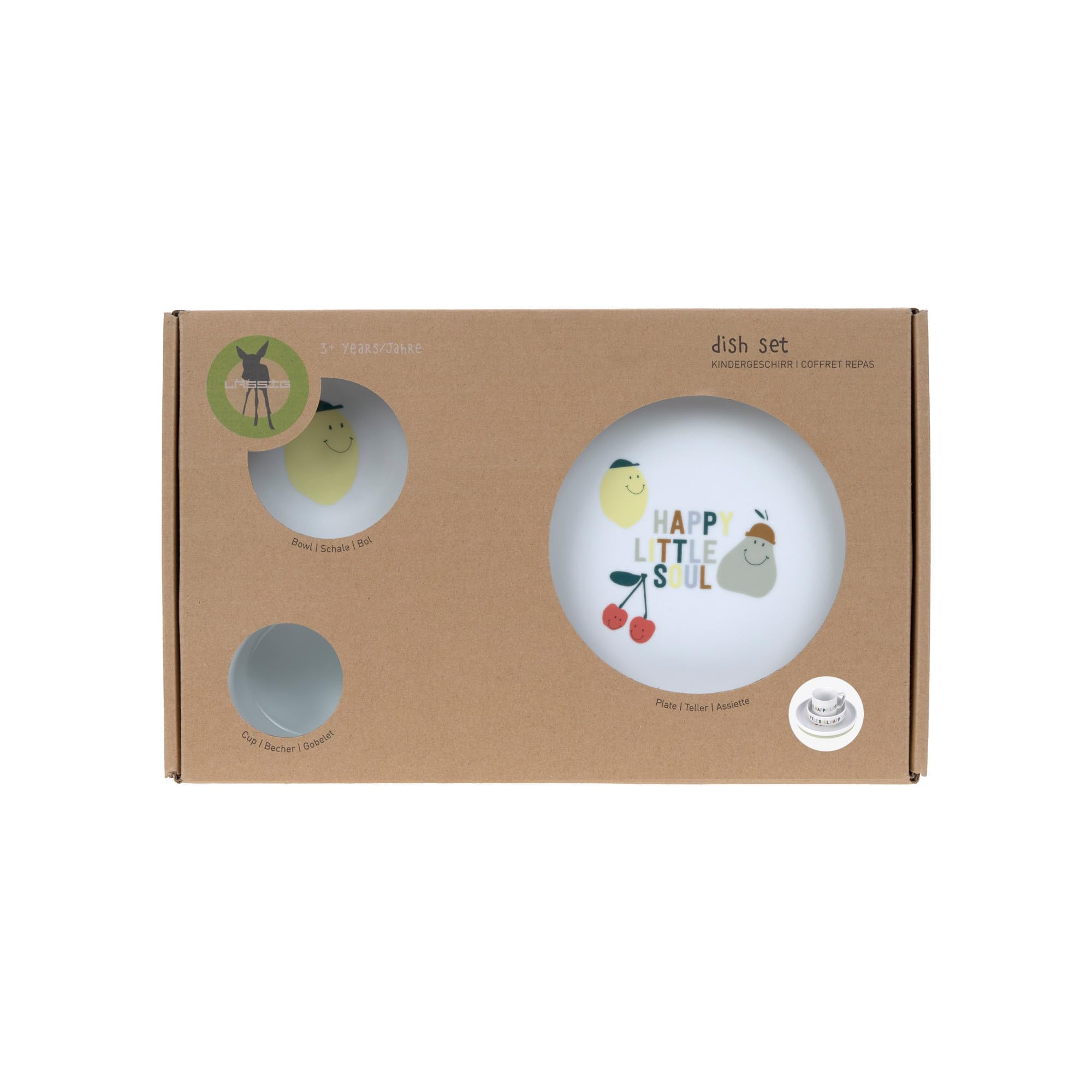 LÄSSIG Juego De Vajilla Infantil De Porcelana Little Mateys – Plato, Cuenco Y Taza Con Anillo Antideslizante De Silicona, Apto Para Microondas Y Lavavajillas, Azul Royal