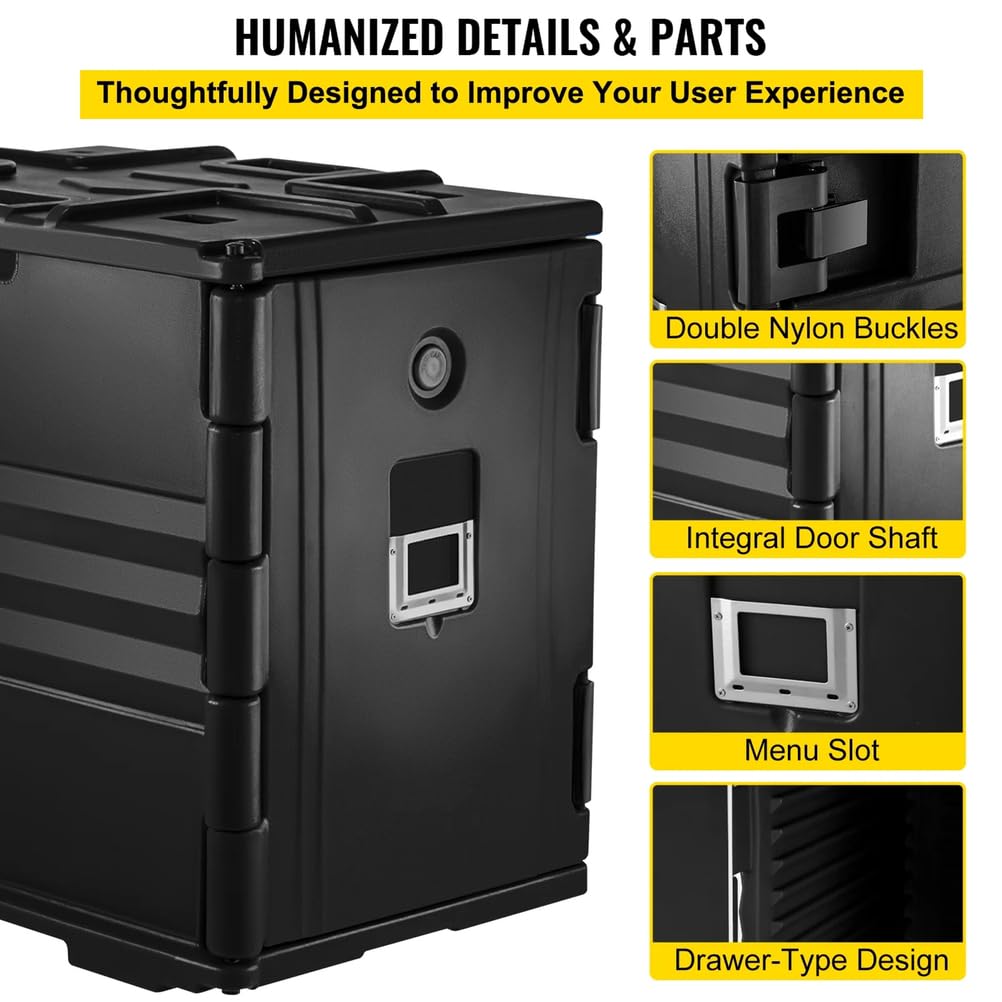 Transportador de alimentos aislado con ruedas y asas para catering y eventos