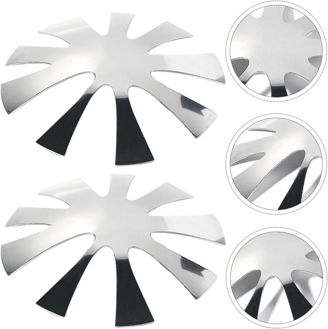 2pcs Nail Art Making Template Manicure Trimmer Tool Stainless Steel French Tip Modeling Stencil for DIY Nail Salon Use