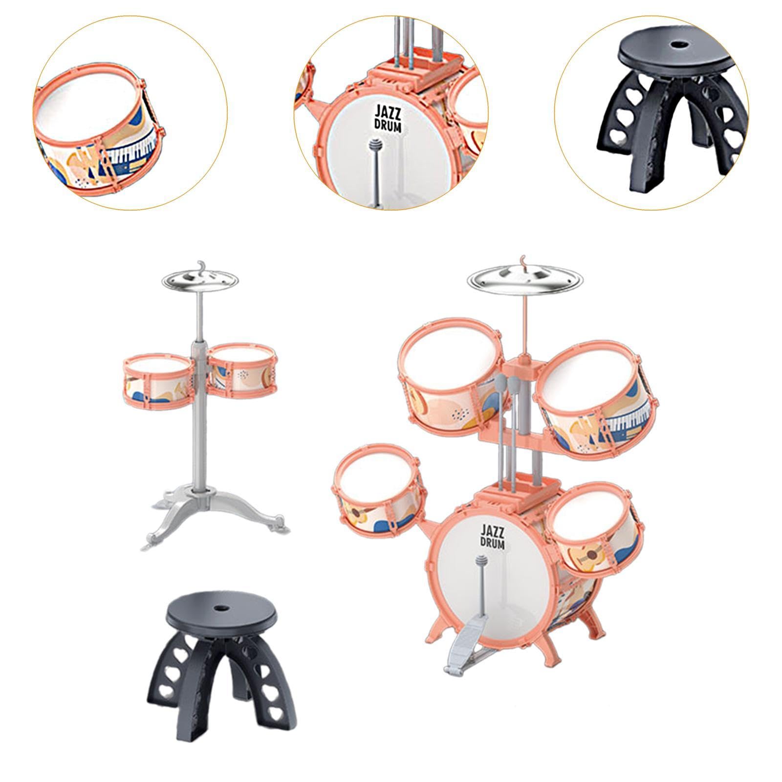 Set Batteria Jazz Per Bambini Con Panchina