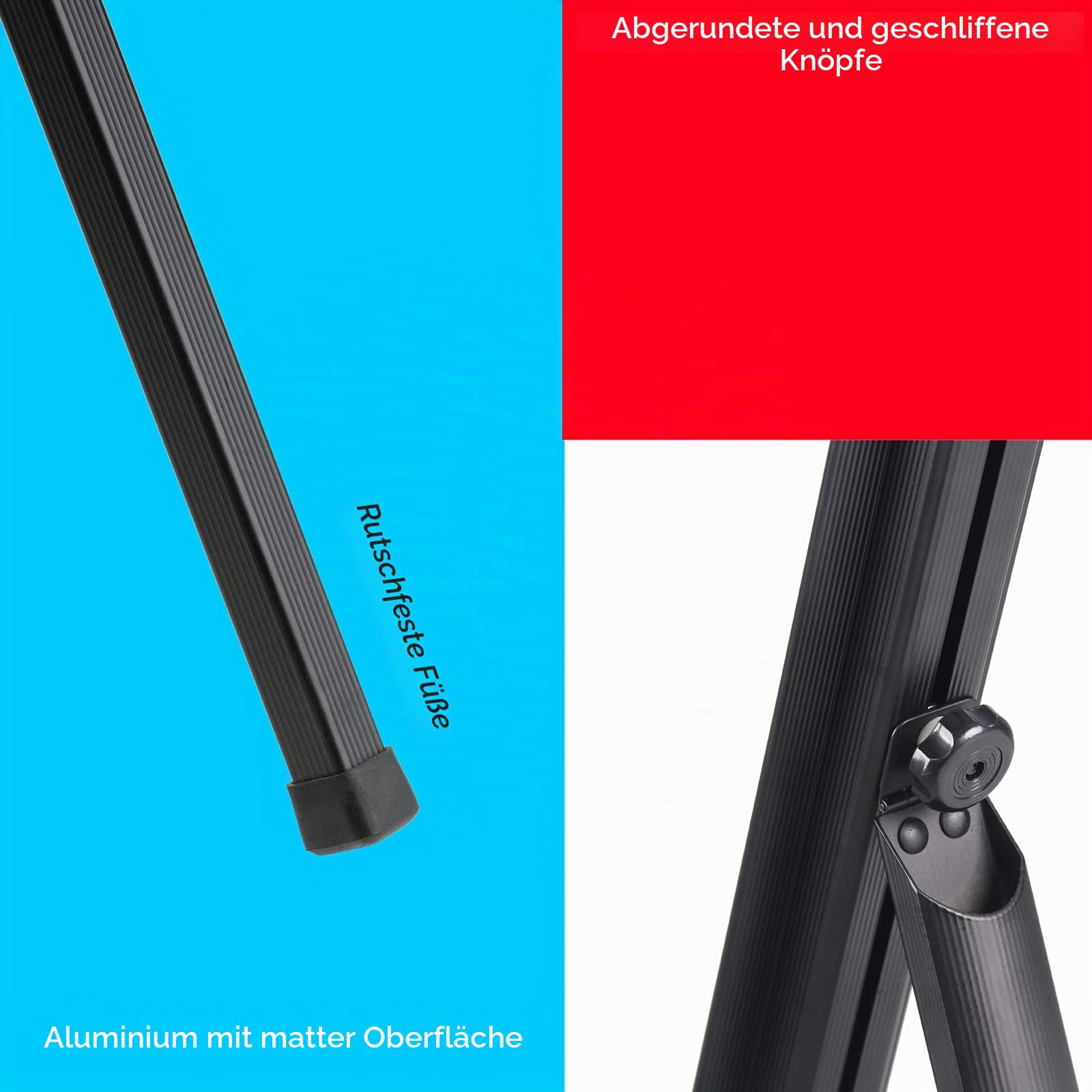 MEEDEN Staffelei Groß aus Aluminium, Verstellbare Höhe bis 170cm Künstlerstaffelei, Leinwand Ständer für Display Malerei und Werbung, Malstaffelei hält Leinwände bis 86cm
