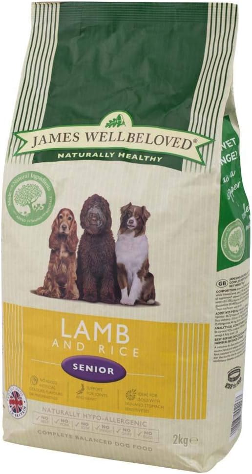 James Wellbeloved Senior Lamb & Rice 15 kg Bag, Hypoallergenic Dry Dog Food