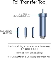 Vista 7 de Cricut Foil Transfer Kit, Includes 12 Foil Transfer Sheets, 3 Cricut Tools in 1 with Interchangeable Tips (Fine, Medium & Bold), Tool Housing &