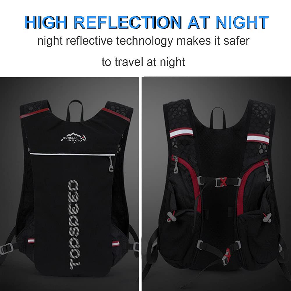 Sac à Eau 1,5 L INOXTO – Léger, Ergonomique, Avec Poches Et Sifflet – Pour Randonnée, Vélo, Marathon, Camping