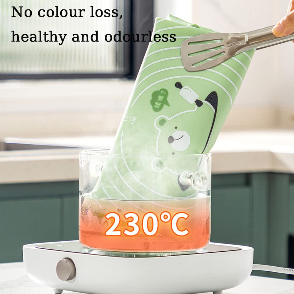 Alfombrillas De Silicona para Hornear En La Cocina, con Medida Alfombrilla De Silicona para Amasar, Mantenga Sus Encimeras Limpias,Verde