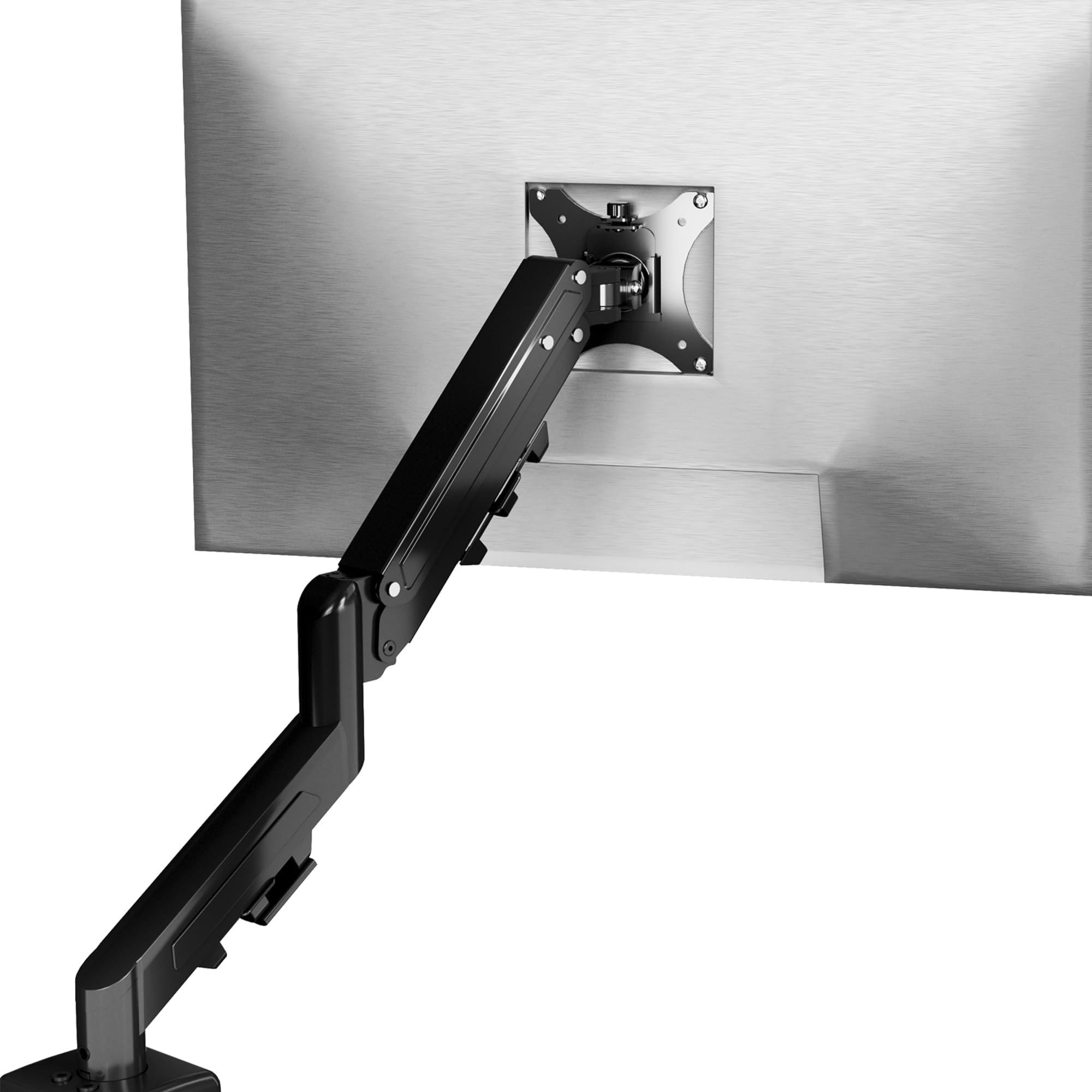 FLEXISPOT Supporto Monitor 17–32", Braccio a Gas Regolabile in Altezza e Orientabile, per 1 Monitor, Compatibile VESA 75x75/100x100, Fissaggio con Morsetto o Foro Passacavo