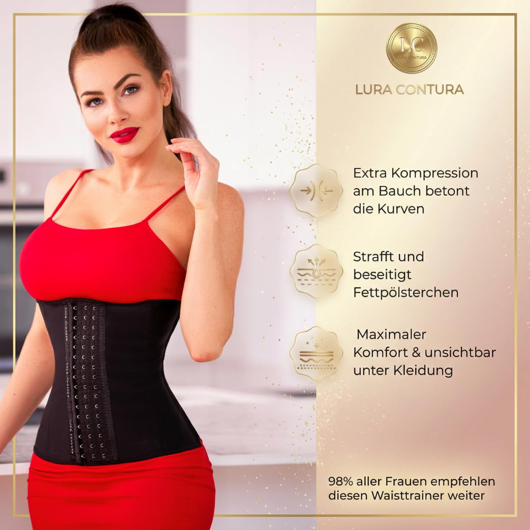 Corset Korsett Damen, Hochwertiger Waist Trainer, Bauchweg Sofort-Effekt, Korsagen für eine Schmalere Taille, Taillenmieder für schöne Sanduhr- Figur