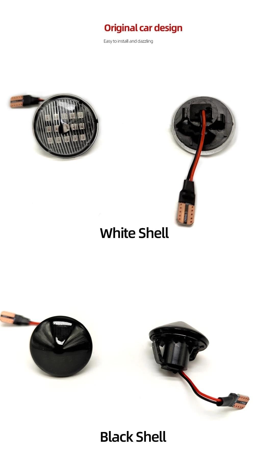 Indicatori Direzione Per Fiat Per Punto 188 1999-2012 Per Doblo 2001-2005 2 Pezzi Luci Di Direzione Laterali Dinamiche A LED(Clear)
