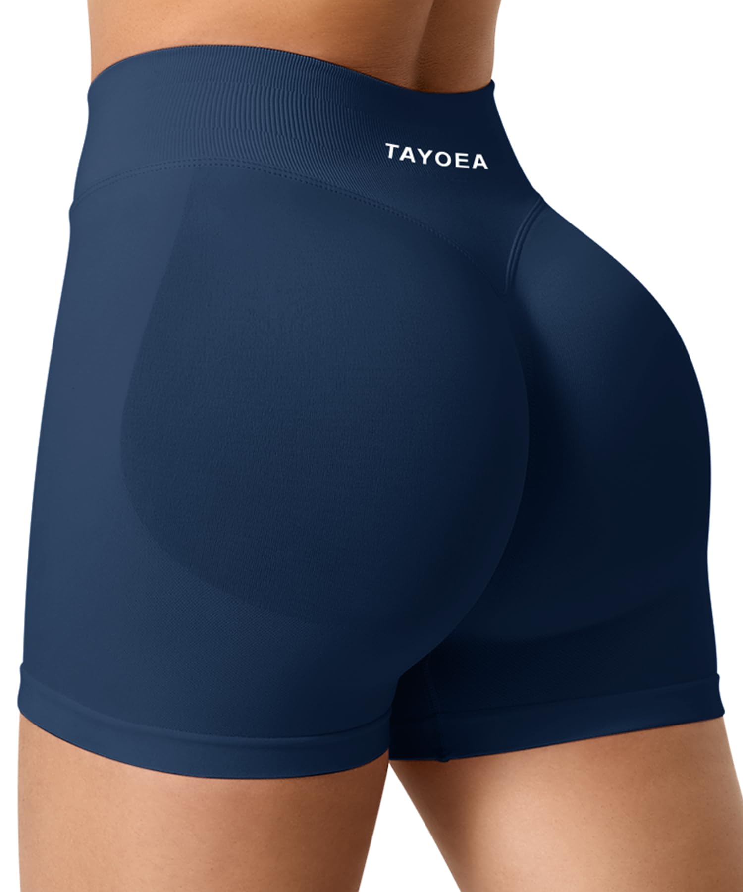 TAYOEA Pantalones Cortos Ciclismo Deportivos para Mujer Mallas Correr Cintura Alta Gimnasio Fitness Yoga Medias Push Up Booty Butt Scrunch Opaco Sin Costuras — view 2