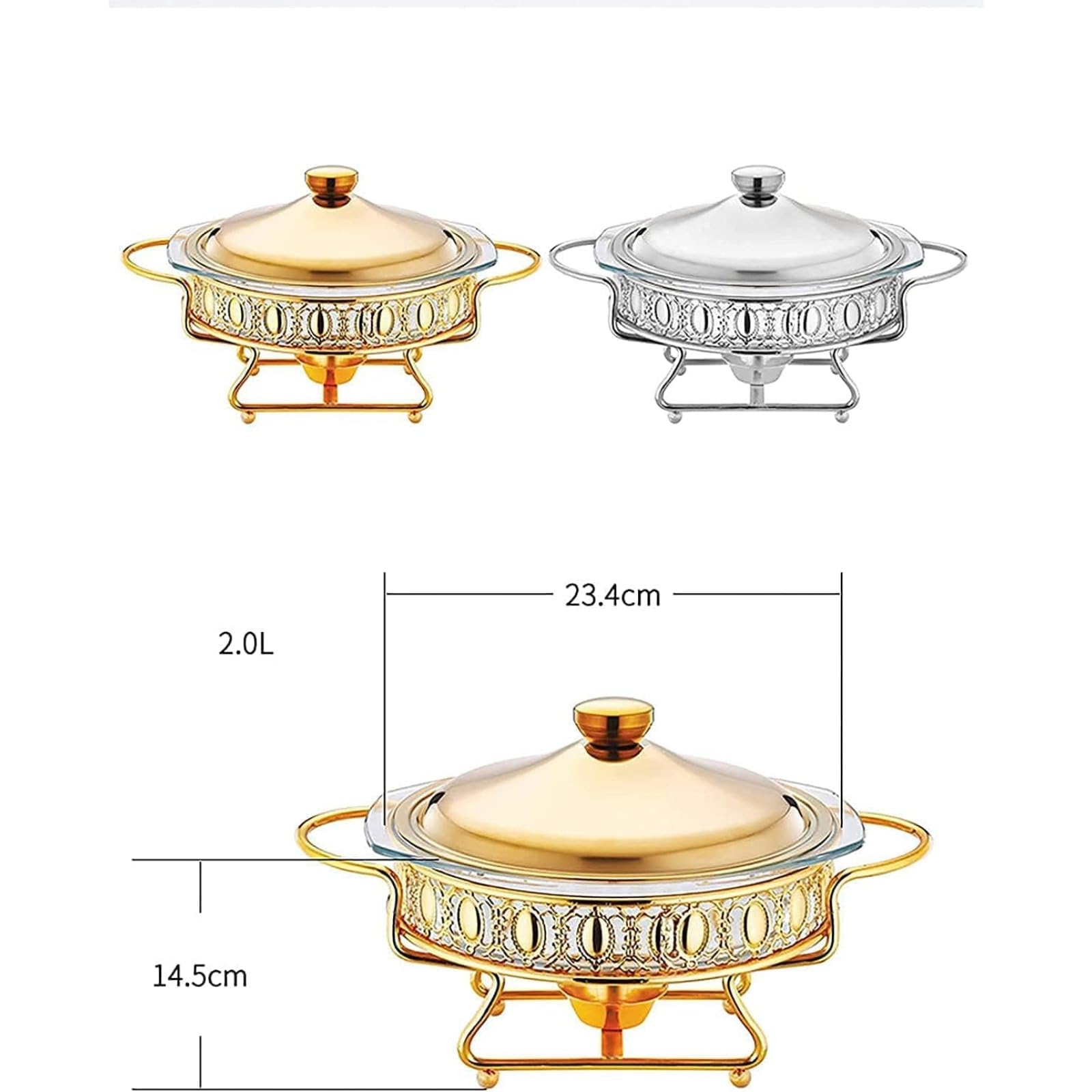 Juego de platos de roce, calentador de buffet de acero inoxidable, equipo de catering de 3 piezas para picnic al aire libre y eventos domésticos, incluye mini olla caliente y tapas