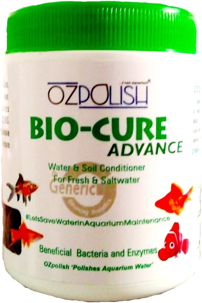 OZPOLISH Bio-Cure Advance by Aquatic Habitat | Aquarium Beneficial Bacteria | Deep Cleaner, Reduce Ammonia for Fish Tank/Pond and Aquaponics System | Freshwater and Saltwater (Dry; 100 g)