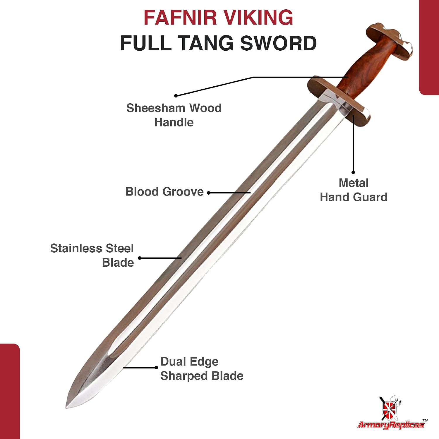 Armory Replicas™ Full Tang Viking & Anglo-Saxon Damascus Steel Swords Collection