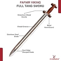 Vista 3 de Armory Replicas™ Colección de espadas de acero de Damasco vikingo y anglosajón de espada completa