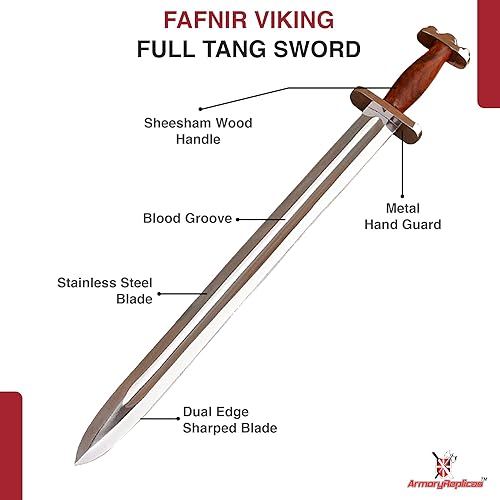 Miniatura 3 de Armory Replicas Colección de espadas de acero de Damasco vikingo y anglosajón de espada completa