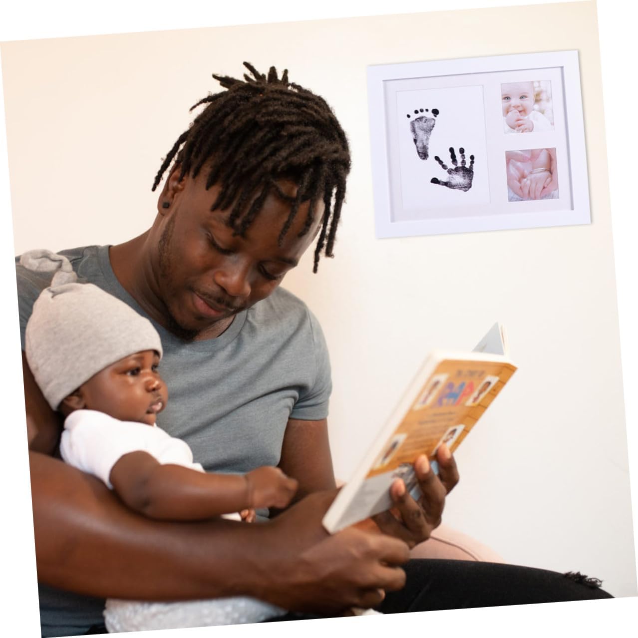 Creative Photo Frame White Plastic Picture Holder Growth Record Memory Frame for Boys Nursery Decor with Delicate Design