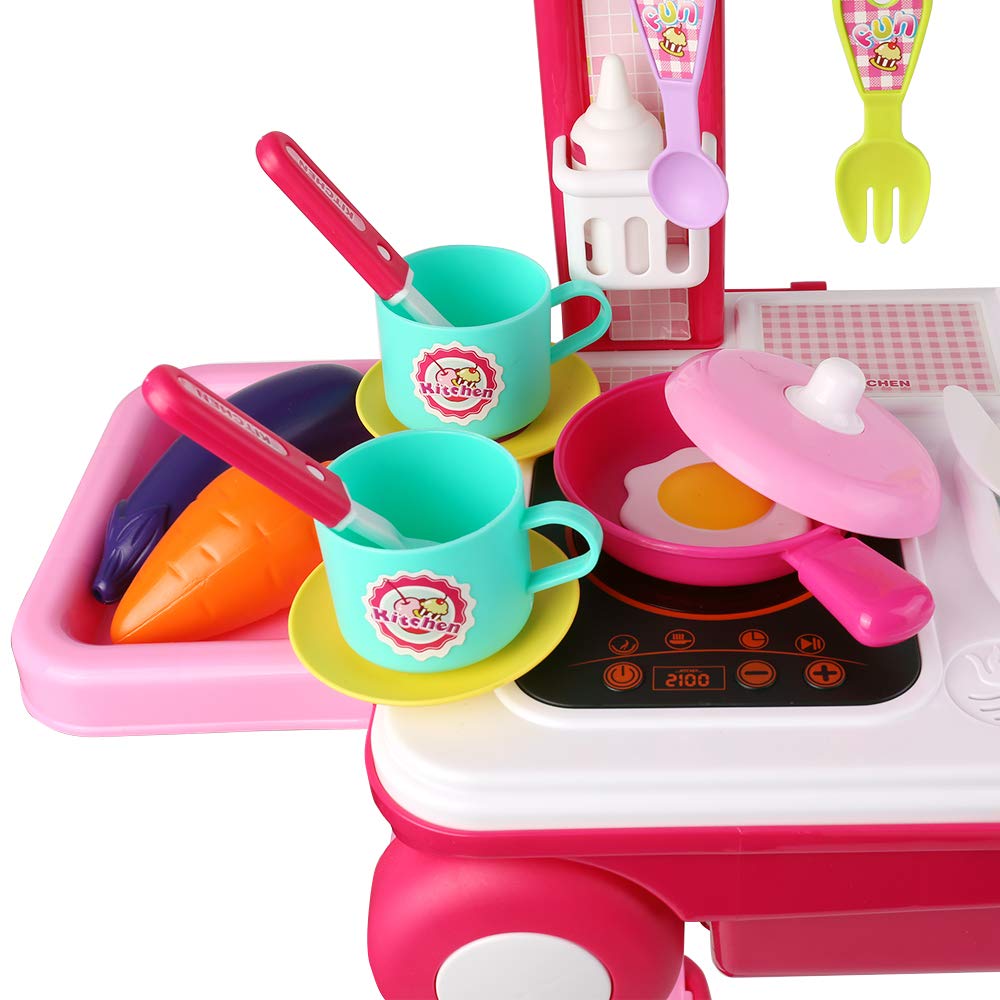 Kitchen Set for Kids, Featuring Play Food, Cookware, Pots and Pans, Cuttable Toy Food, and Kitchen Accessories – Toddler Kitchen Set, Ideal Gift for Boys and Girls