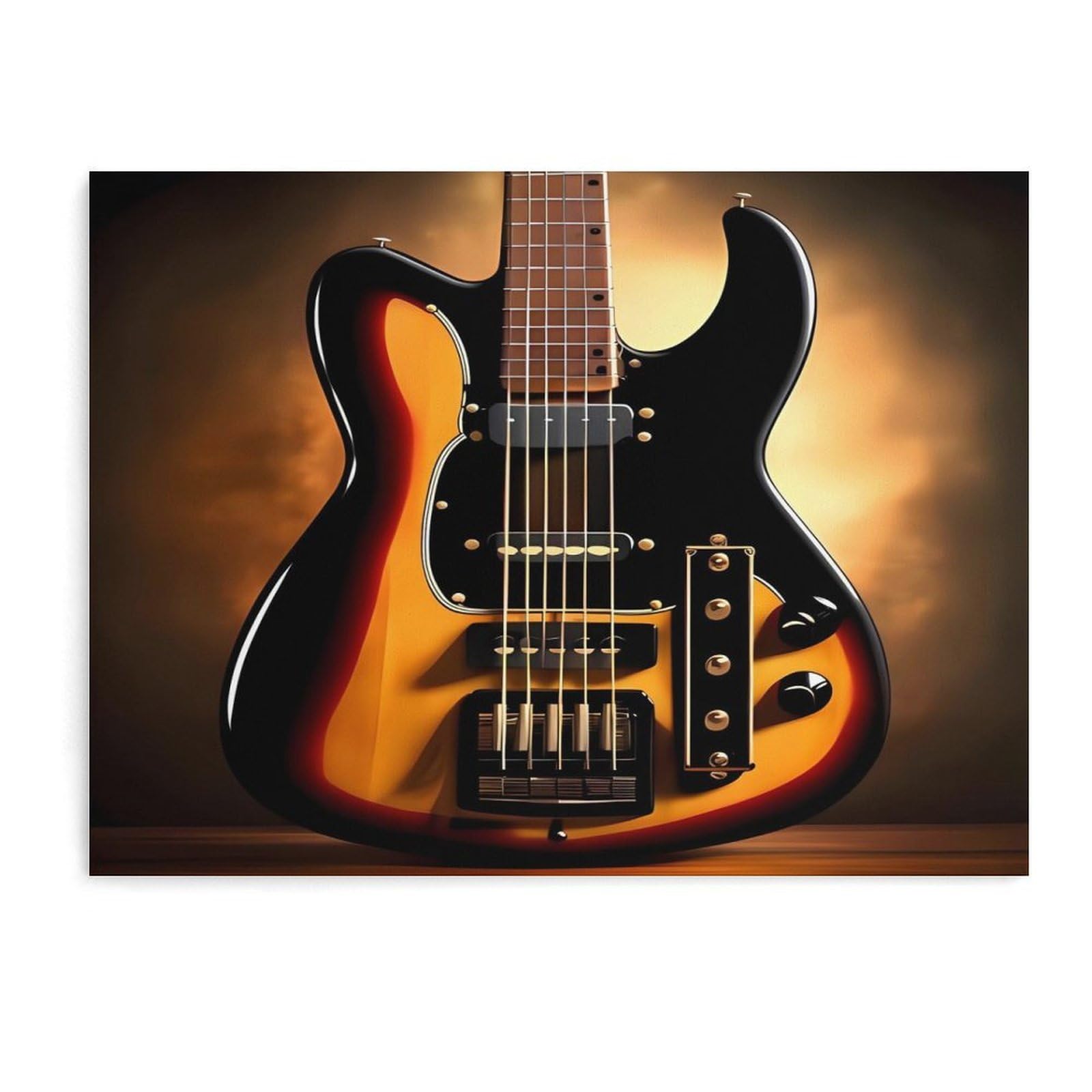Fodpand Unframe-Style Instrumental Guitar Bathroom Wall Art Canvas Prints, Artwork For Walls For Living Room Hallway Stair Office Wall Decor, Pictures Home Decor 15.7X11.8 Inch