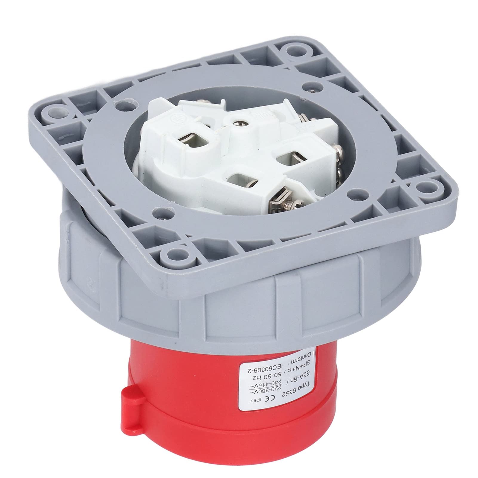 AC220‑380V 240‑415V 63a 3P+N+E Salida de Conector de Aviación a Prueba de Agua Conector a Tope Macho de Aviación Toma Invertida Industrial a Prueba de Agua Y Polvo