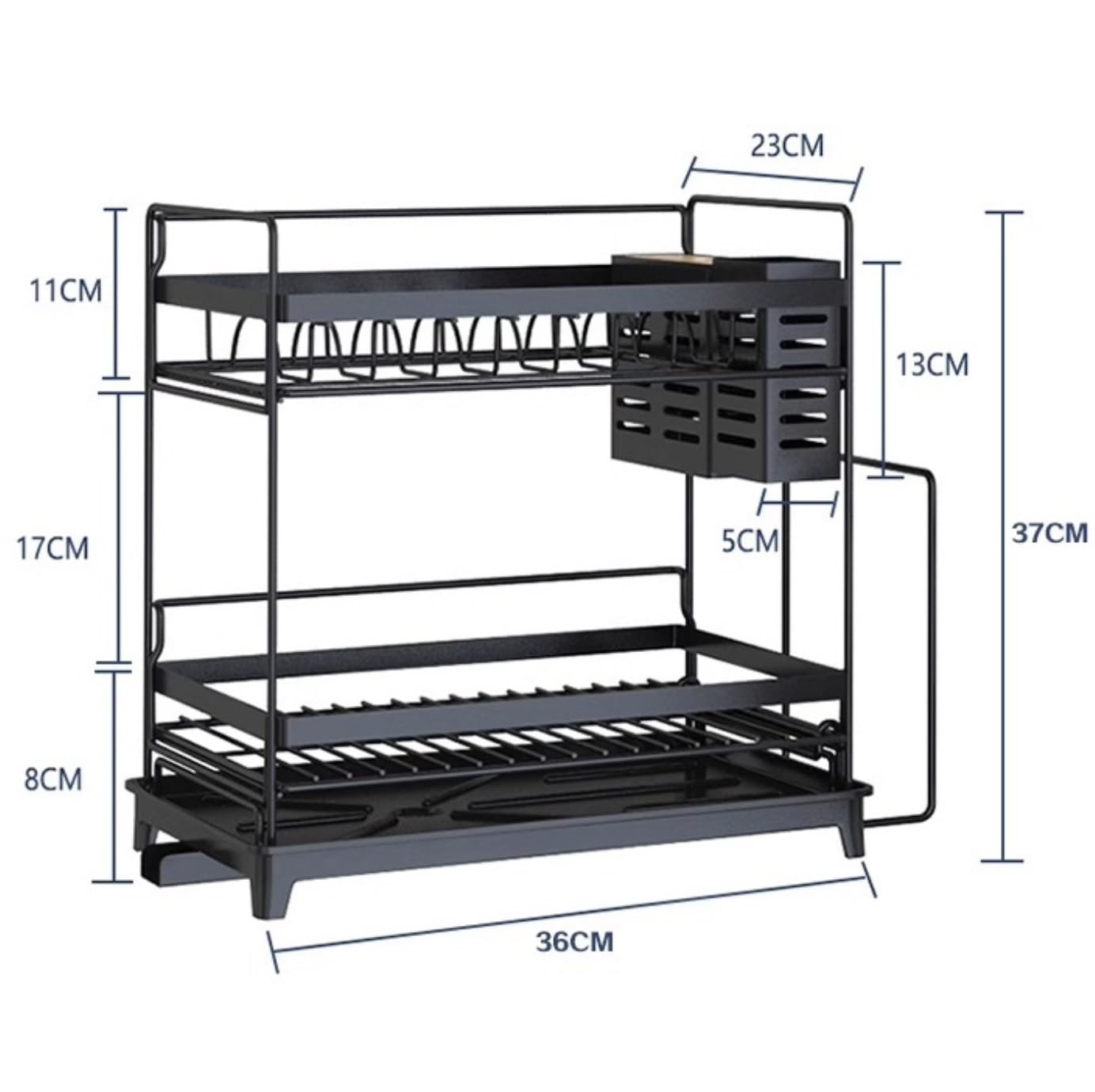 Escurreplatos Escurridor De Fregadero Acero Inoxidable, Estantes Cocina, Platos 2 Pisos, Organizador Organización Cocina