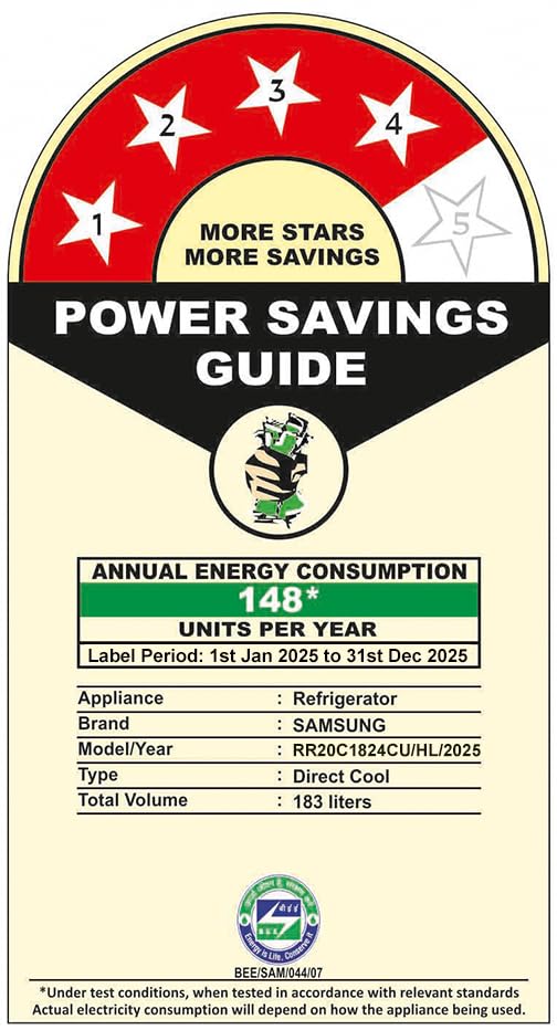 Image of Samsung 183 L, 4 Star, Digital Inverter, Direct-Cool Single Door Refrigerator (RR20C1824CU /HL, Camellia Blue, Base Stand Drawer)