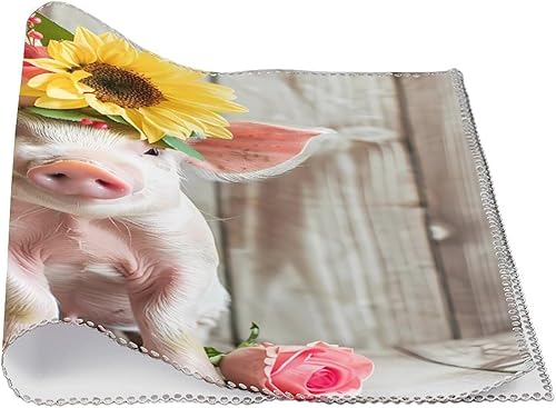 Miniatura 3 de Funny Pigs Farm Animal Placemats Set of 6 Resistant Table Mats Washable Place Mats for Dinner Party Table Decoration