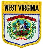 West Virginia State Flag Shield Embroidered Patch, with Iron-On Adhesive