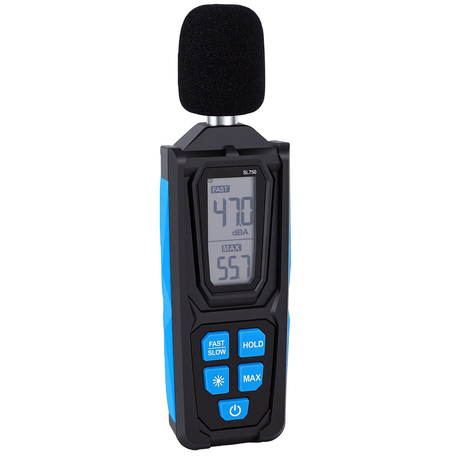 GOWENIC Medidor de Decibelios Portátil 30-130dB |Monitor de Presión Sonora Ajustable, Lento, Rápido y Ponderado C para Fábrica de Oficina en Casa