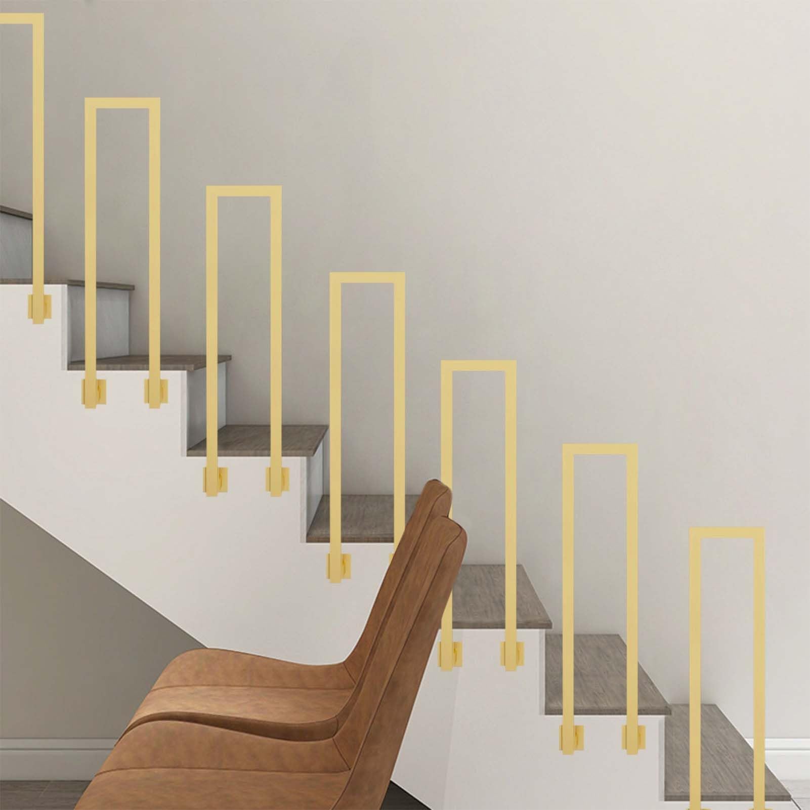 Rampe d'escalier en métal en U pour intérieur et garde-corps de porche extérieur