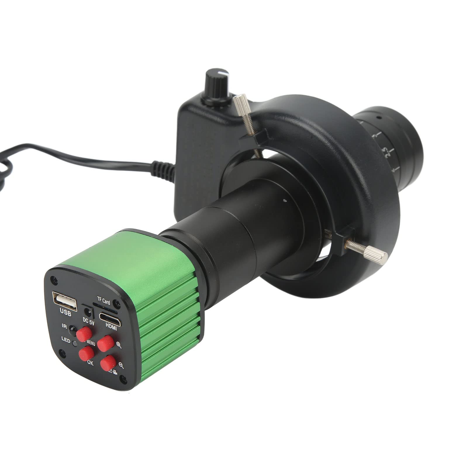 Cámara de Microscopio Industrial HD 1080P 2K USB 10X-180X LongitudCompleta Zoom C Lente de Microscopio para Reparación de Teléfonos (Enchufe de la UE)