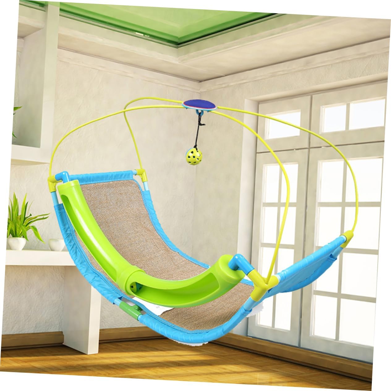 VICASKY Cat Hammock Bed with Small Bell Stylish Pet Hanging Bed Cushion for Cats and Kittens for High Places Easy to Store and Use as Chair Cradle