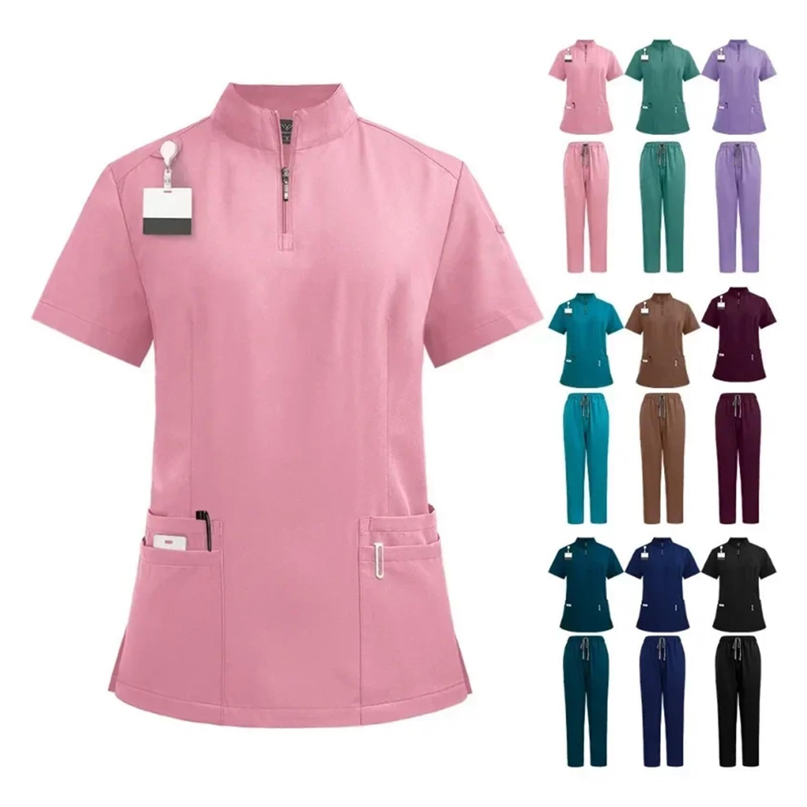 Uniformes Sanitarios Mujer Uniformes quirúrgicos for médico y enfermera, conjunto exfoliante for mujer, Ropa de Trabajo de salón de belleza, bata clínica, pantalones superiores, traje túnica de enferm