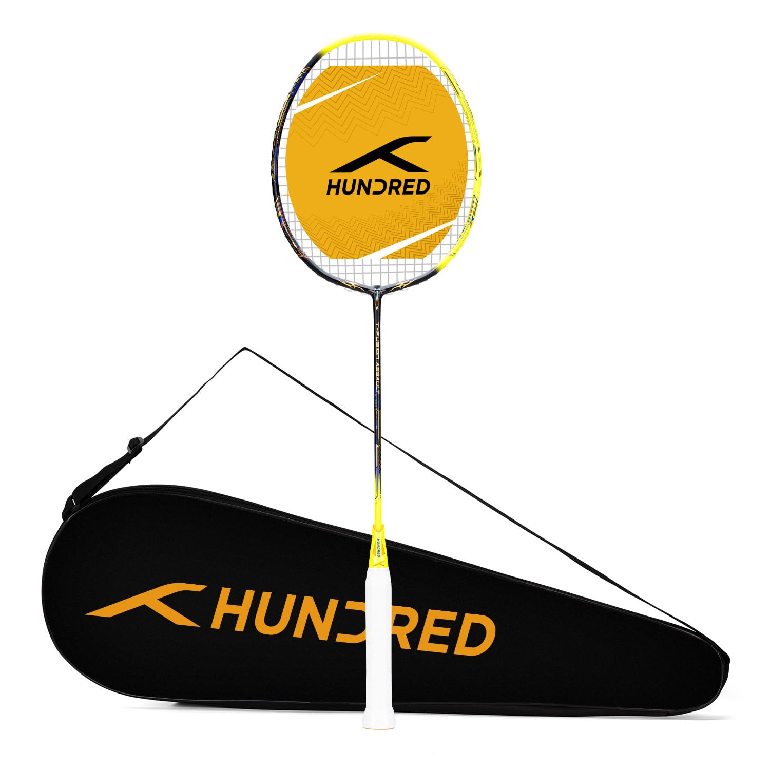 Hundred T-Fusion Assault Badminton Racket with Full Cover | ≤32 lbs | Performance Racket | Sturdy Frame & Smooth Swing | Offensive Shots & Fast Game-image-23