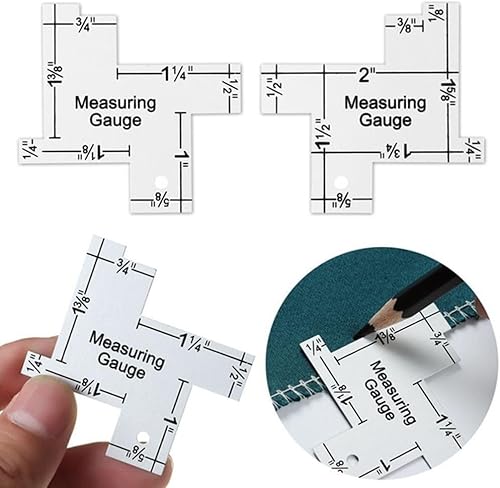Miniatura 4 de Mini medidor de medición de costura, plantilla de regla de sastre para acolchar de metal, regla de costura, herramientas de tejer para bricolaje,