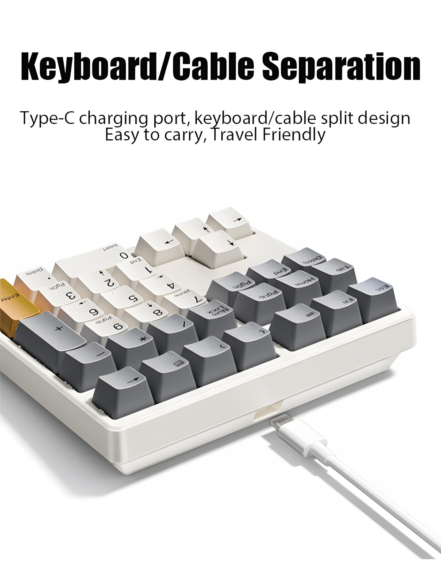 VIA Clavier numérique macro RVB, 34 touches, pavé numérique programmable, pavé numérique mécanique filaire avec remplaçable à chaud, capuchons de touches PBT pour bureau, travail de table, jeux