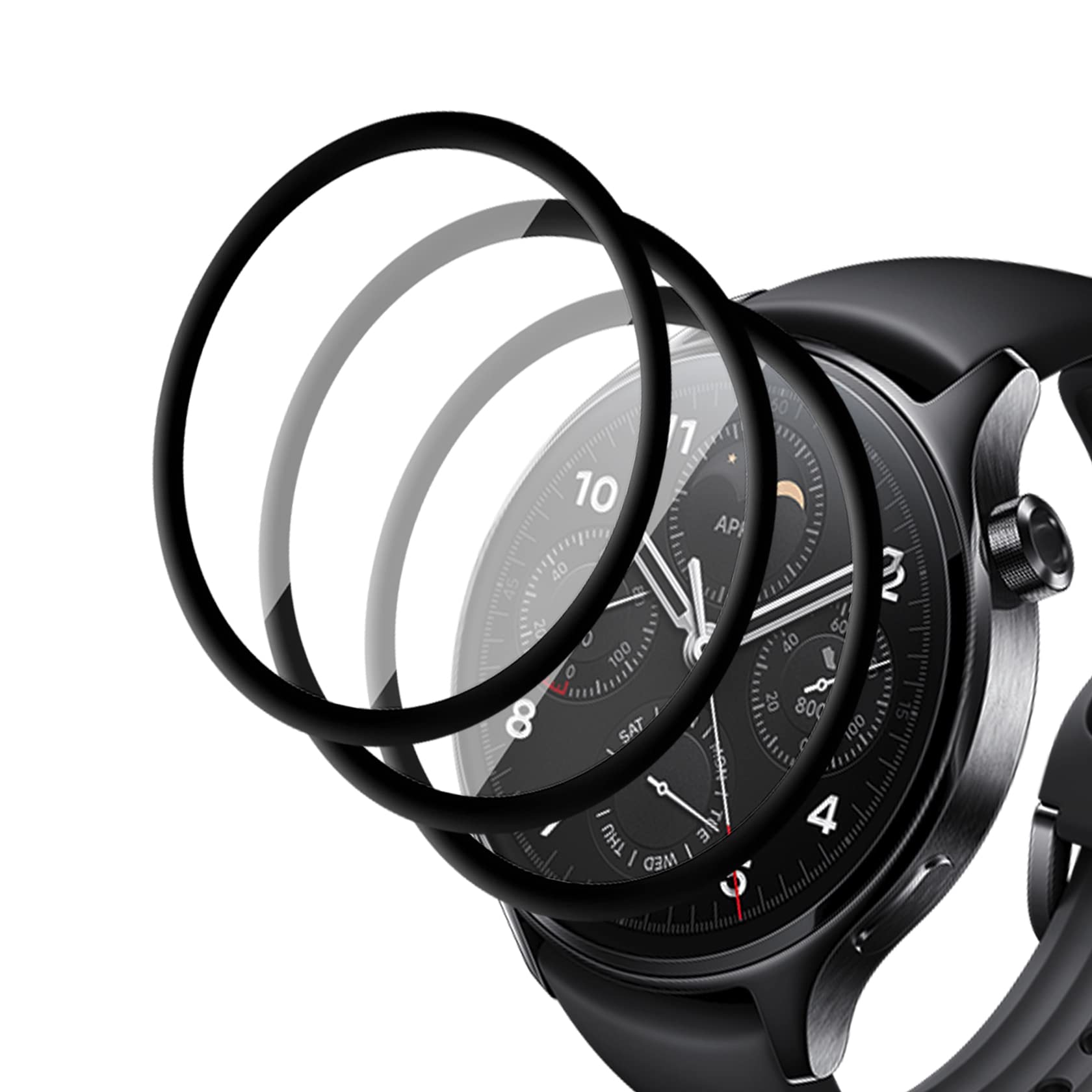 ToVioc Screen Protector Compatible with Xiaomi Watch S1 Pro, [Pack of 3] [Anti-Scratch] [No Bubbles] [Anti-Fingerprint] Full Coverage Screen Protector for Xiaomi Watch S1 Pro