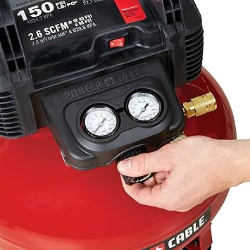 PORTER-CABLE Air Compressor, 6-Gallon, Pancake, Oil-Free (C2002)