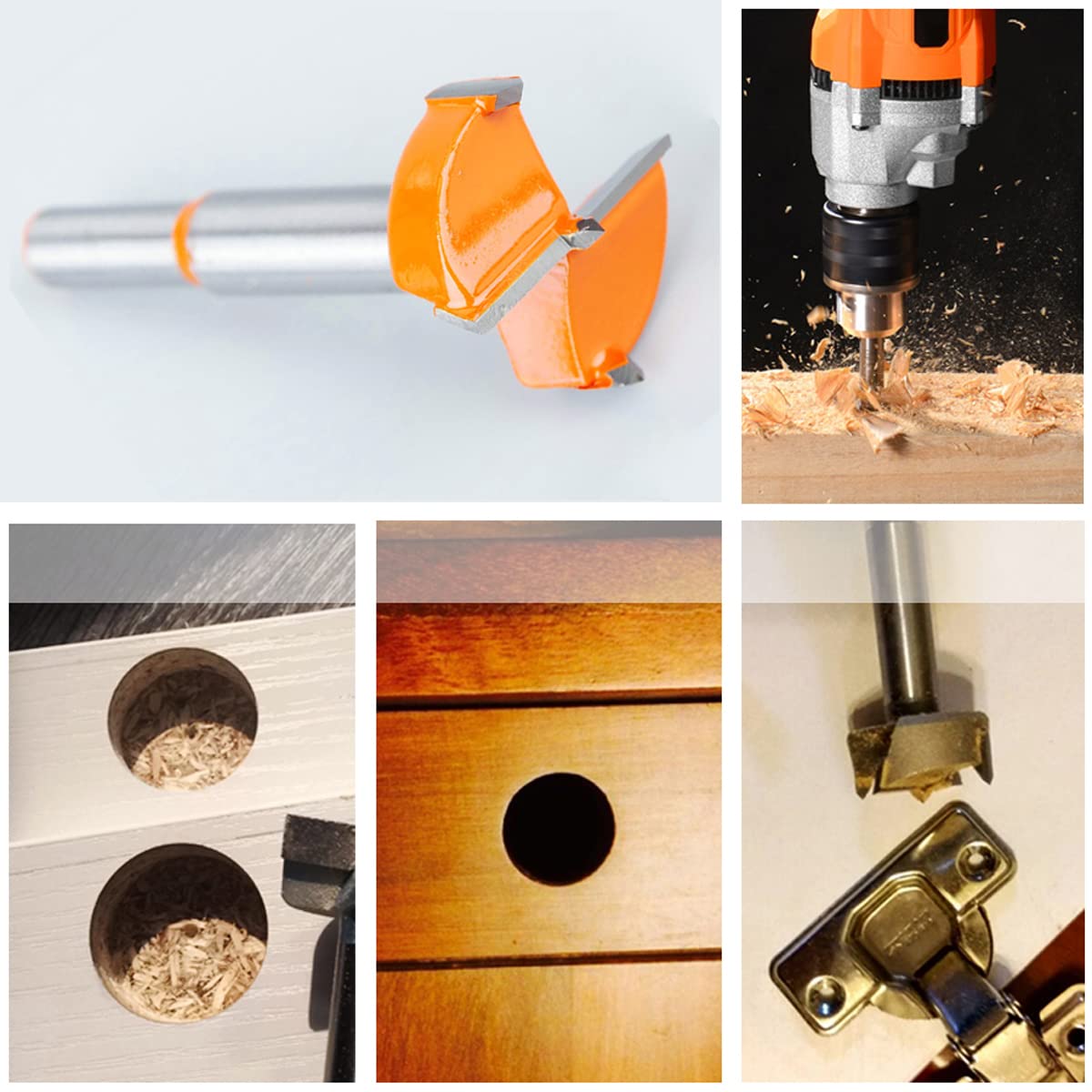 SagaSave 42mm Forstner Drill Bits Hole Saw,Hexagon Shank High Speed Wood Cutter Auger Opener for Wood Woodworking Hinge Hole Drilling Boring Bit Cutter 1PCS