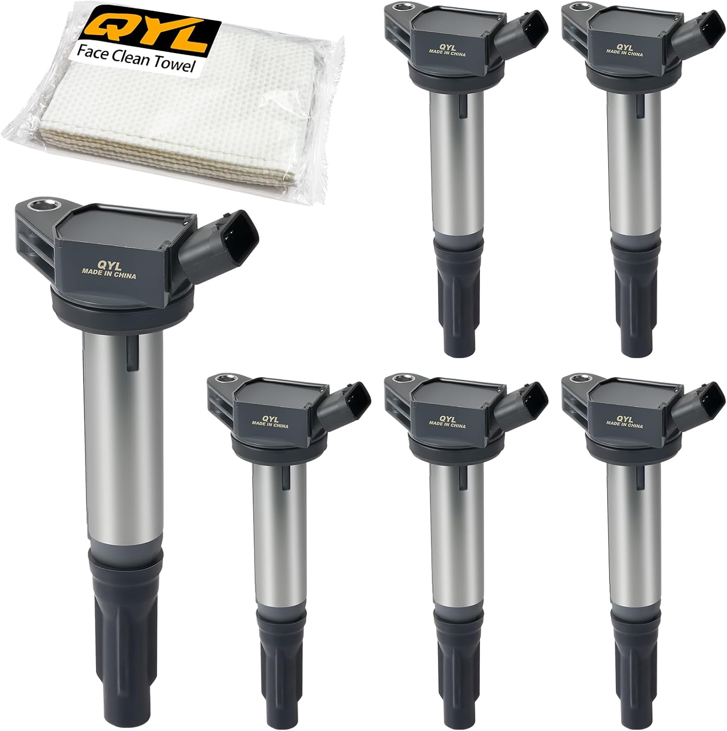QYL Set of 6 Ignition Coil Pack for 3.5L V6 Toyota Sienna Avalon Camry Highlander Rav4 Venza Lexus RX350 IS350 ES350 2007 2008 2009 2010 2011 2012 2013 2014 2015 OE# 90919-A2007, UF487 C1601