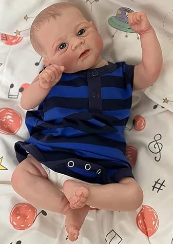 Pinky Reborn 17 43 cm Baby Doll Gel de sílice Suave y Realista Cuerpo de Tela Suave, Realista muñeca de Vinilo Reciclado, Regalo para recién Nacidos