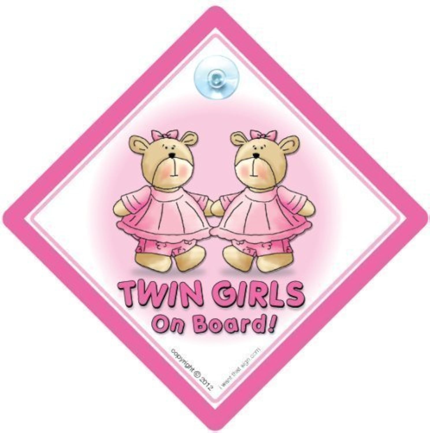 Twin On Board Car Sign, Pink Bears, Twins On Board Sign, Twin Girls, Baby on Board Sign, Baby on Board, Decal, Baby Sign