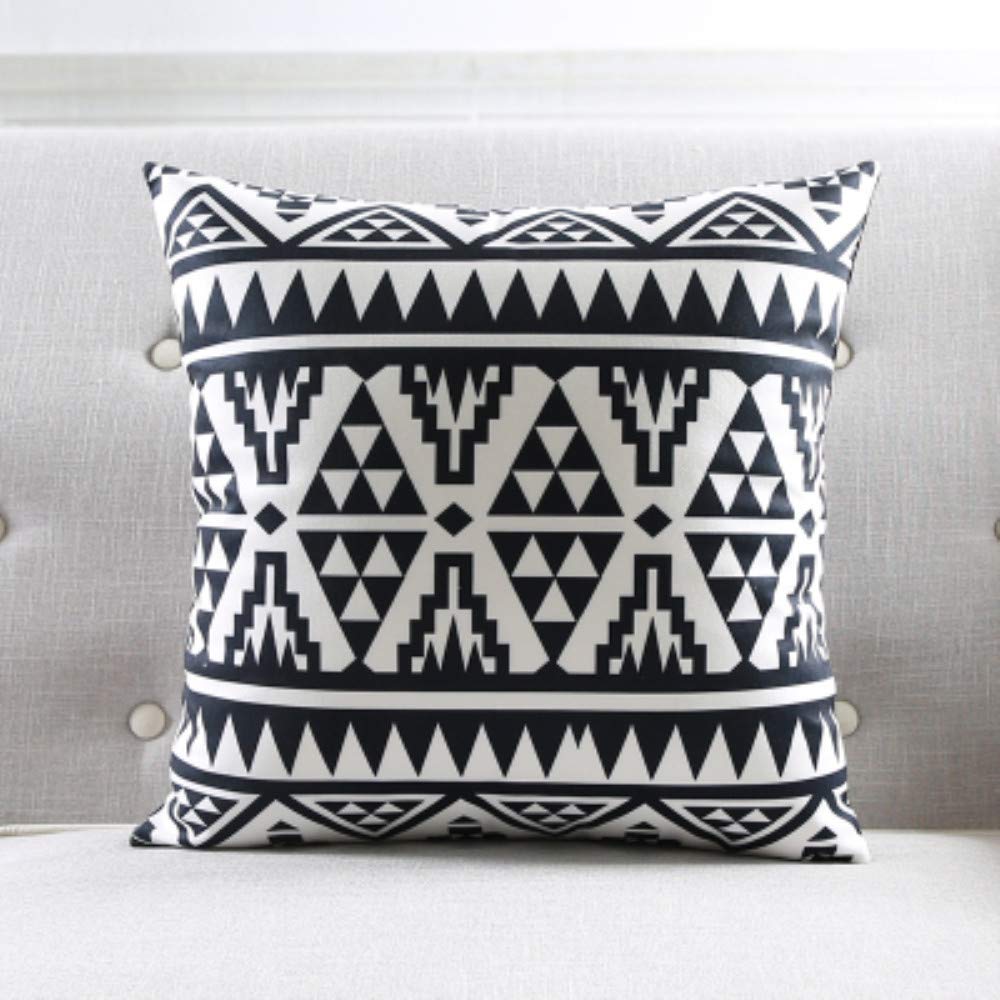 Coussin de canapé en daim noir et blanc au design WLLLO luxueux