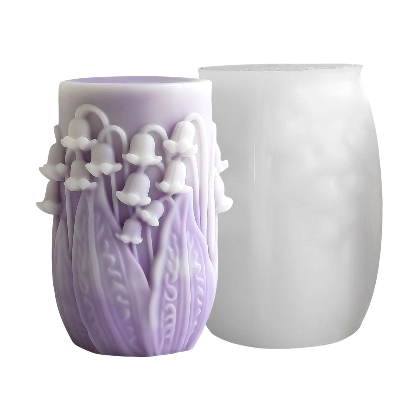 Xjdzineq Cylindrical Silicone Molds Flowers Epoxy Resin Craft Castings Plasters Floral Cylinder Silicone Flowers