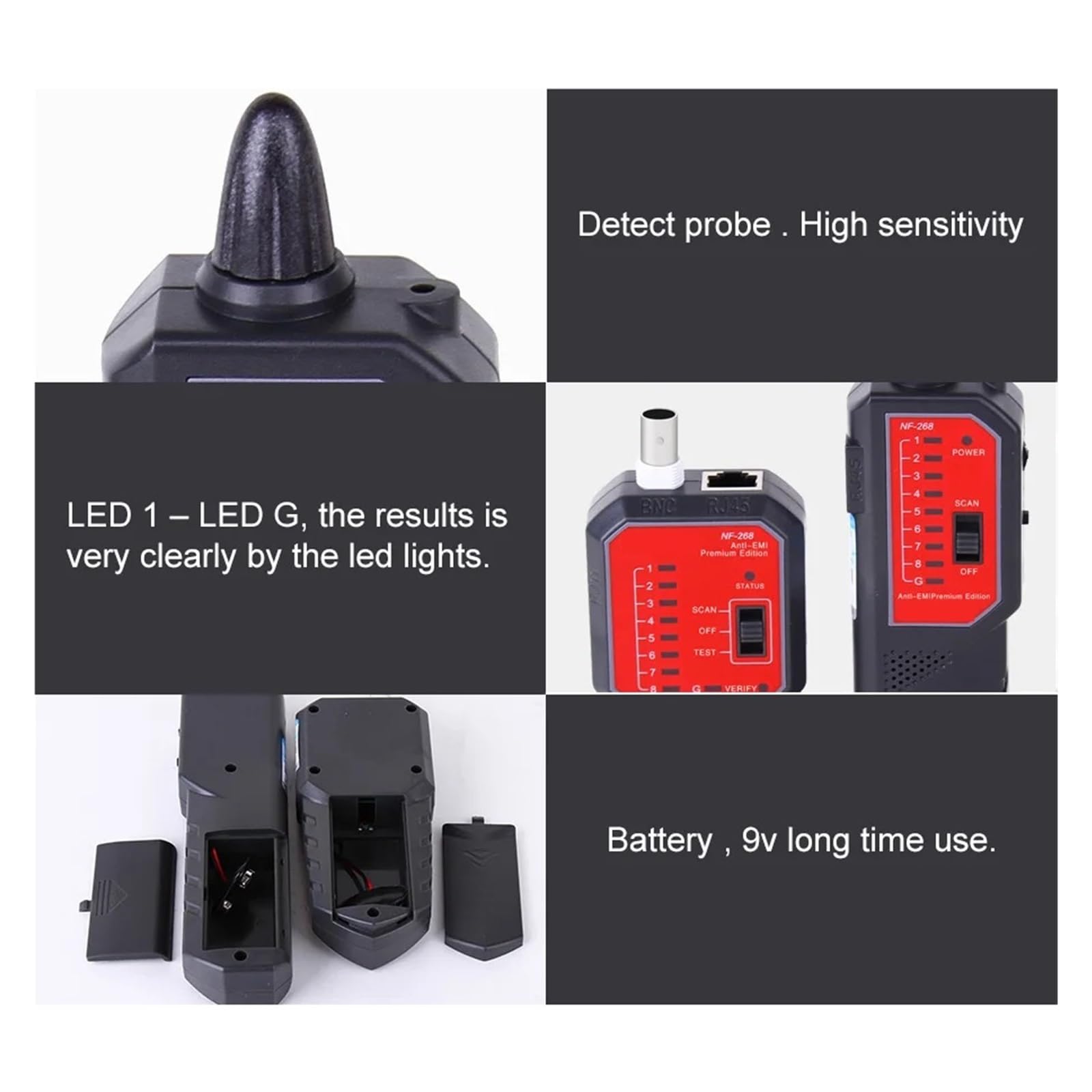 NF-268 Tester Kabli Telefonicznych Sieci Przewodowej Z Funkcją Przeciwzakłóceniową Dla RJ45 RJ11