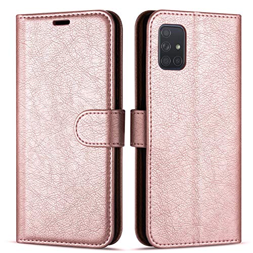 Case Collection Hochwertige Leder hülle für Samsung Galaxy A51 Hülle (6,5") mit Kreditkarten, Geldfächern und Standfunktion für Samsung Galaxy A51 Hülle