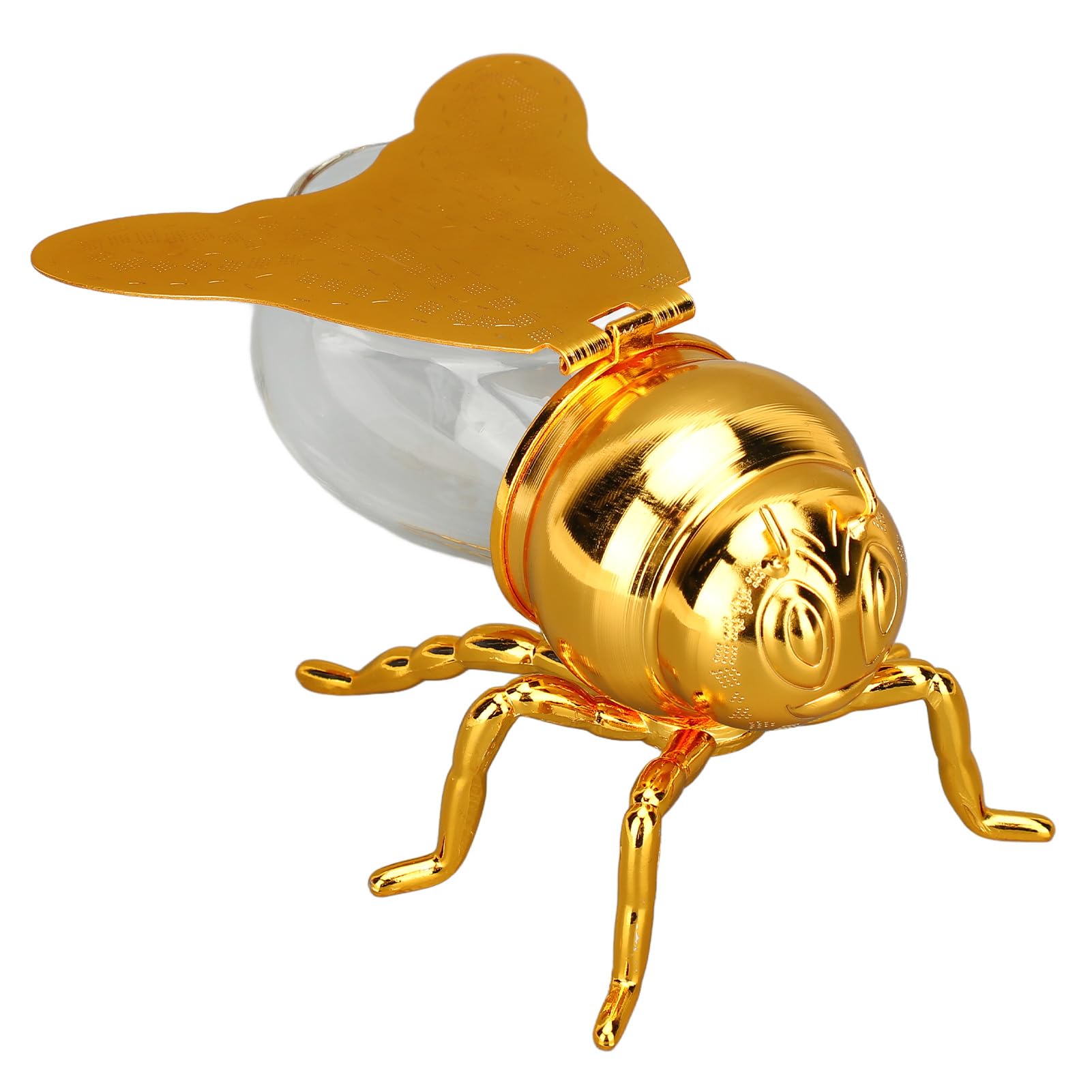 Honey Jar, Bee Shaped Exquisite Honey Dispenser Pot, Crystal Container Condiment Syrups Oil Dispenser with Spoon, for Breakfast Foods, Desserts, and Tea, Kitchen Hotel Restaurant