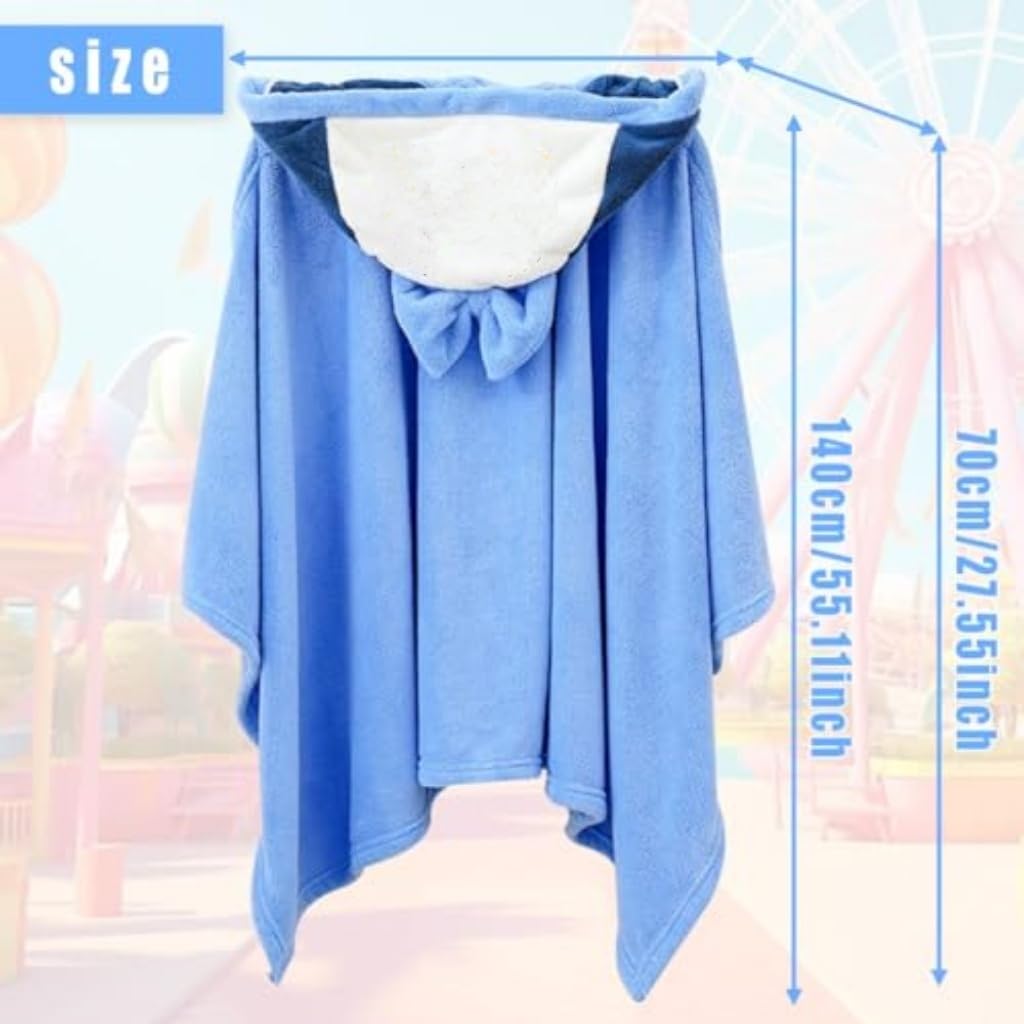 Albornoz Capucha para Bebe,150x90cm Toalla Albornoz Bebé Suave,con Bonito Diseño de Pato Azul,Capa de Baño Suave y Absorbente para 5-12 años Niños,Blue