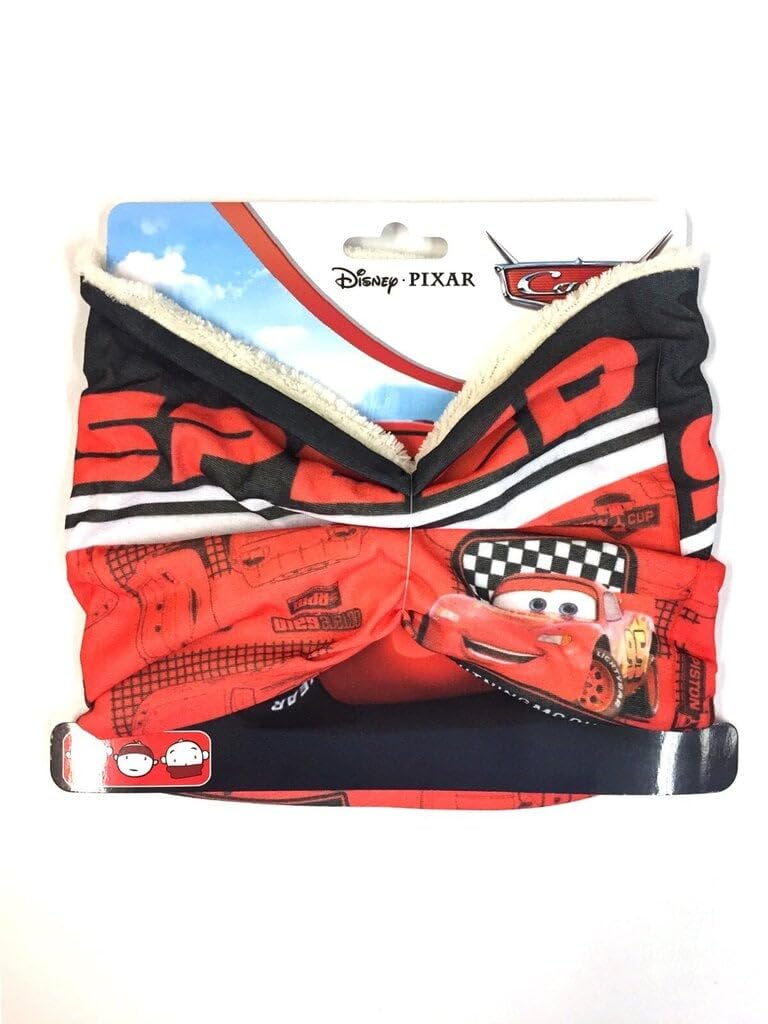Disney Pixar Cars Bufanda Niños | Bufanda | Rojo y Azul | Regalos para Niños | Pañuelo | Bufanda de lazo para niños Invierno | Bufanda polar | Rayo McQueen