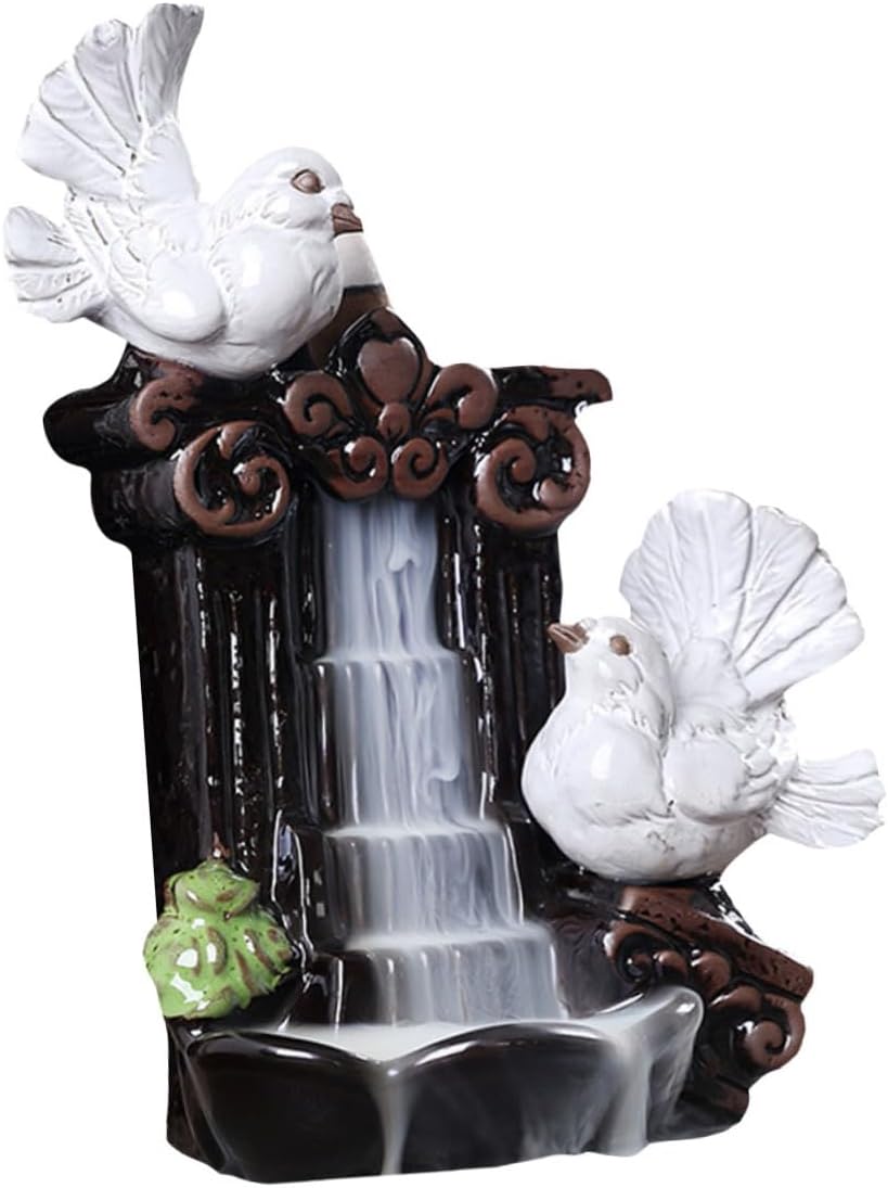 Luxshiny Ceramic Desktop Censer Incense Holder Ornamental Office Incense Burner Pigeon Design Zen Home Decoration Indoor Fragrance Accessory