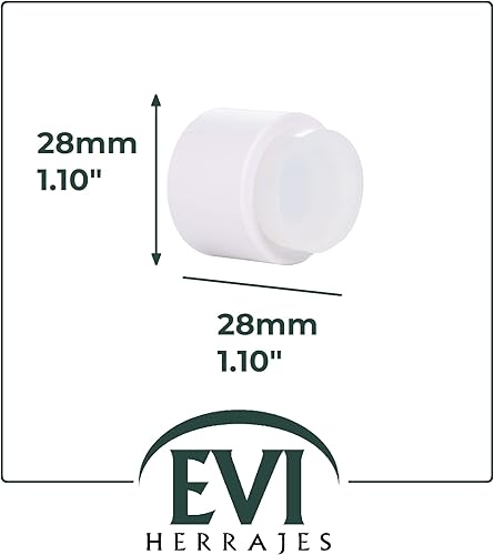 Miniatura 2 de EVI Tope de puerta adhesivo de pared 1.1'' X 1.1'' Gran adherencia 100% funcional Mod. 19828 (acero inoxidable lacado blanco - caucho blanco)